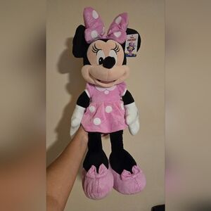 Disney Minnie Mouse Stuffed Animal Pink and Black